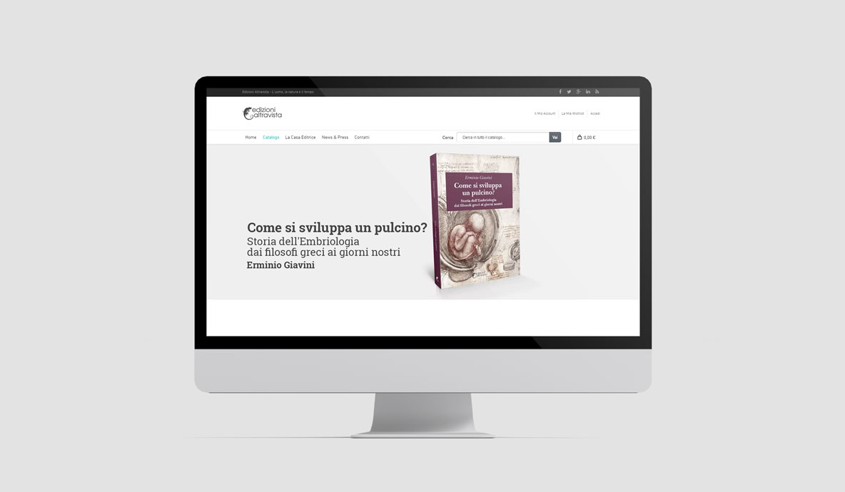 Realizzazione ecommerce Edizioni Altravista - Homepage per pc desktop