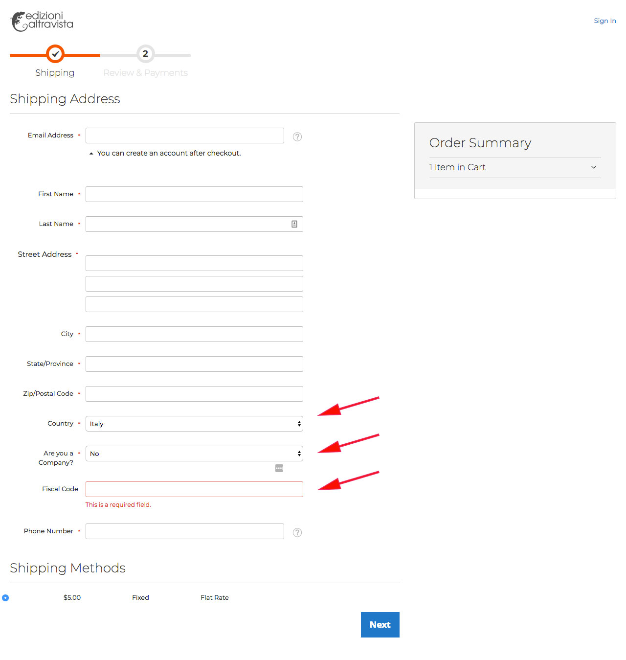 Screenshot - Modulo Fatturazione Elettronica per Italia – Magento 2