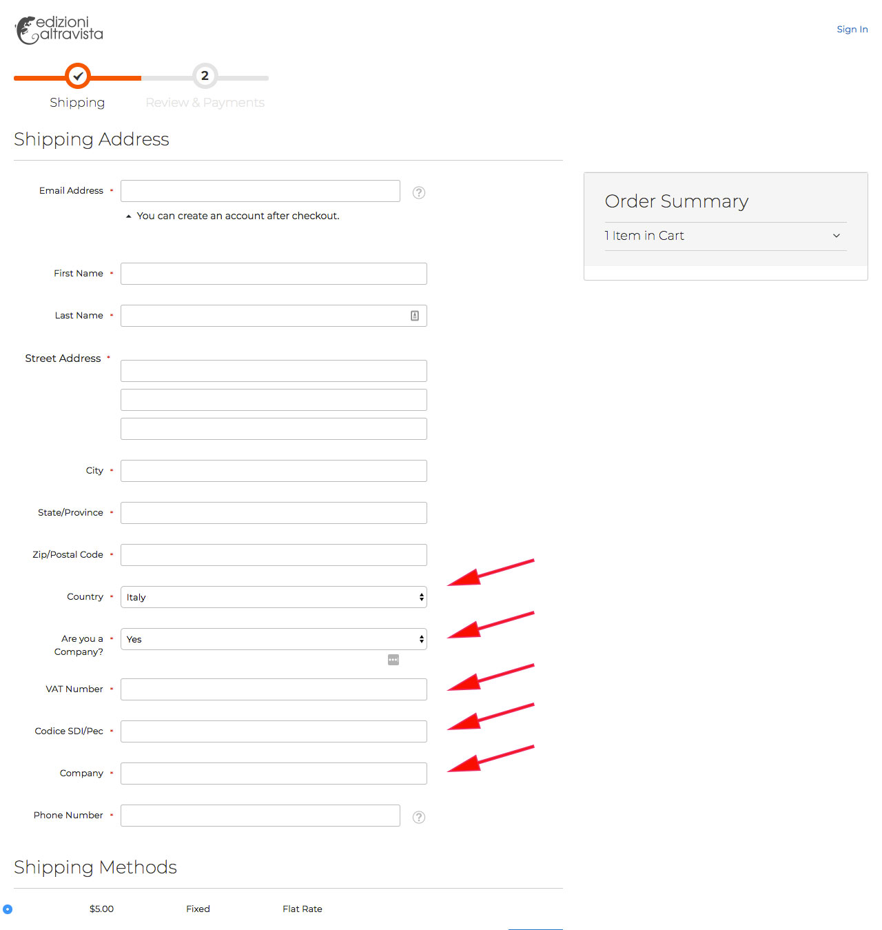 Screenshot - Modulo Fatturazione Elettronica per Italia – Magento 2