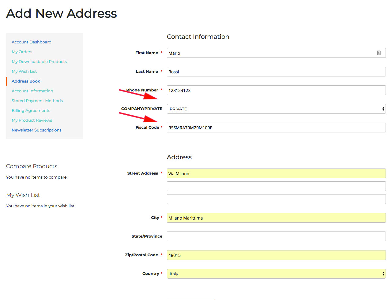 Screenshot - Modulo Fatturazione Elettronica per Italia – Magento 2